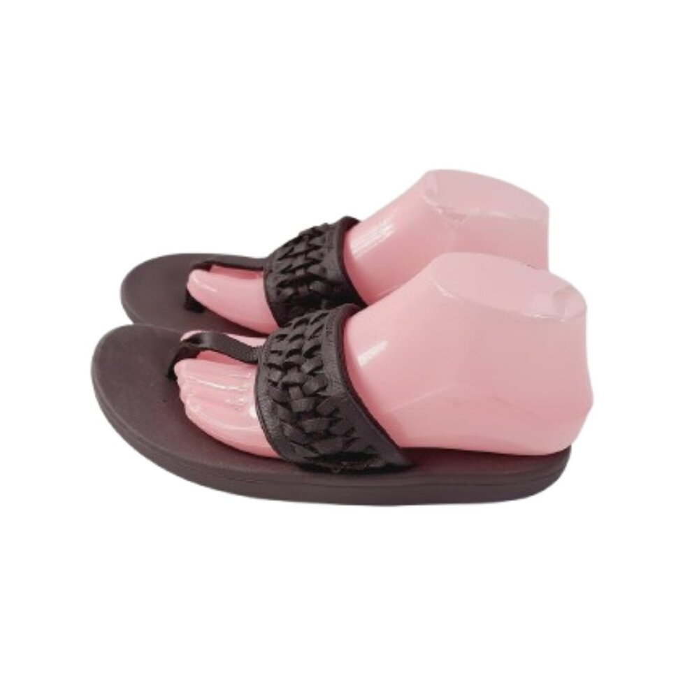 Nike Women's Brown Bella Kai Thong 2 BV9225-201 Leather‎ Slide Sandals Size US 9